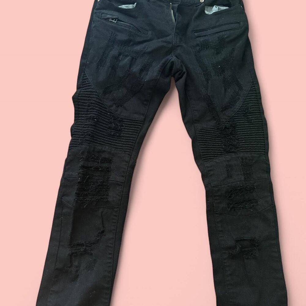 Black focus jeans biker jeans